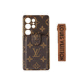 Monogram Samsung case with leather strap