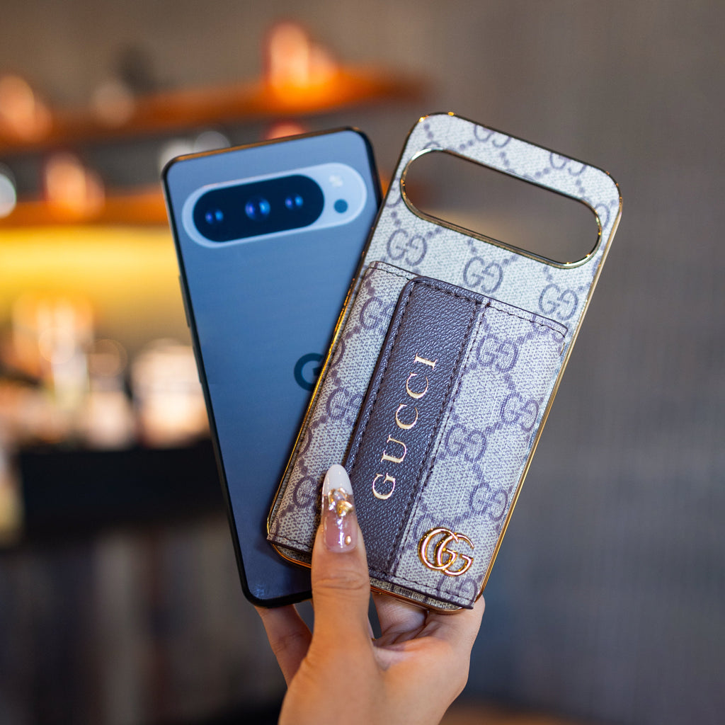 Louis Vuitton-inspired Google Pixel phone case with crossbody strap