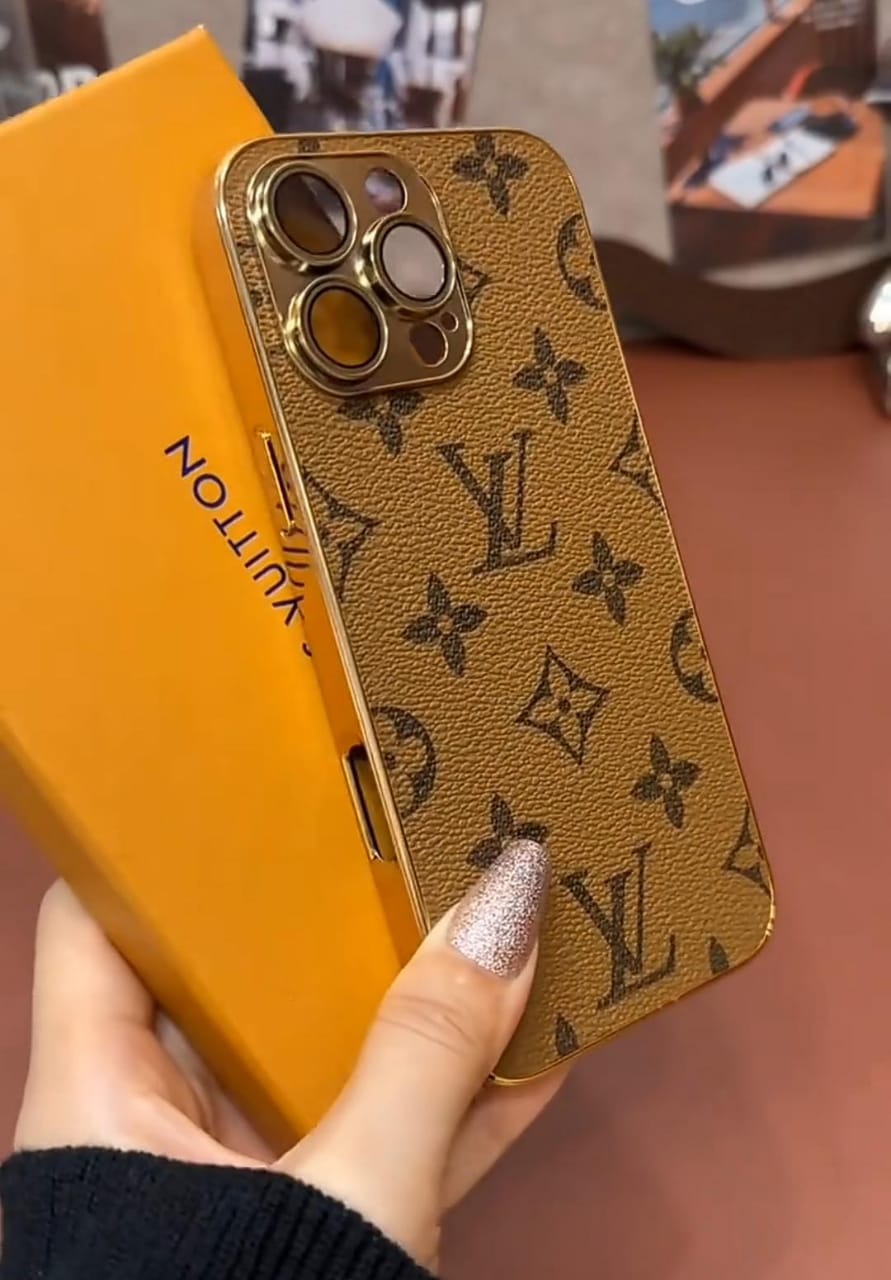 Louis Vuitton-inspired monogram leather cover for iPhone