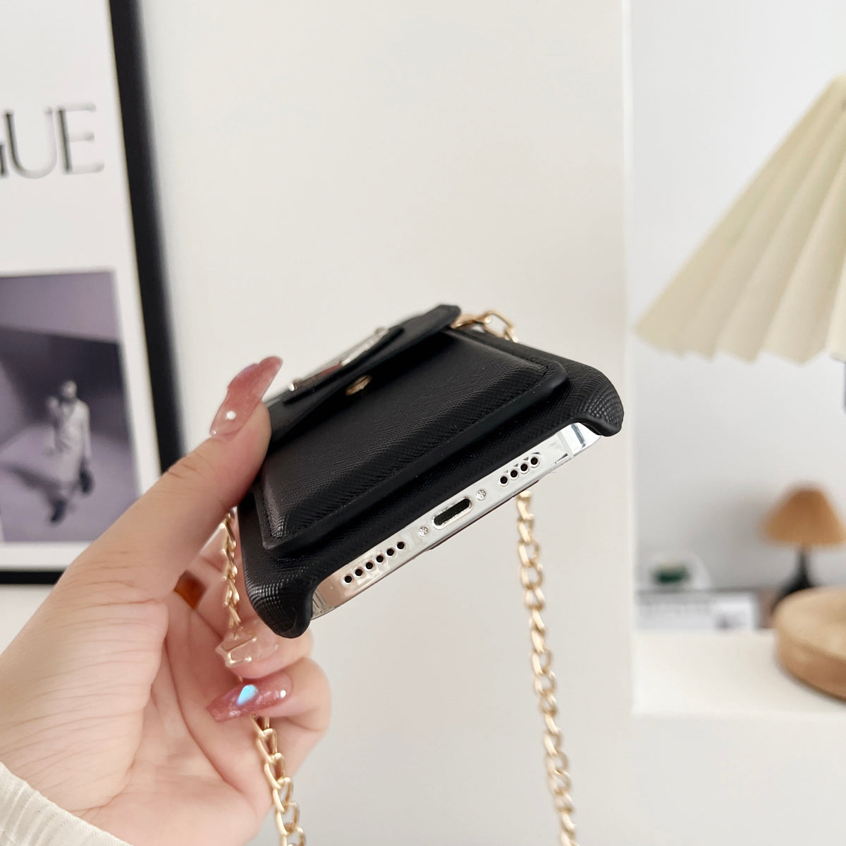 Prada-inspired leather iPhone case with card holder