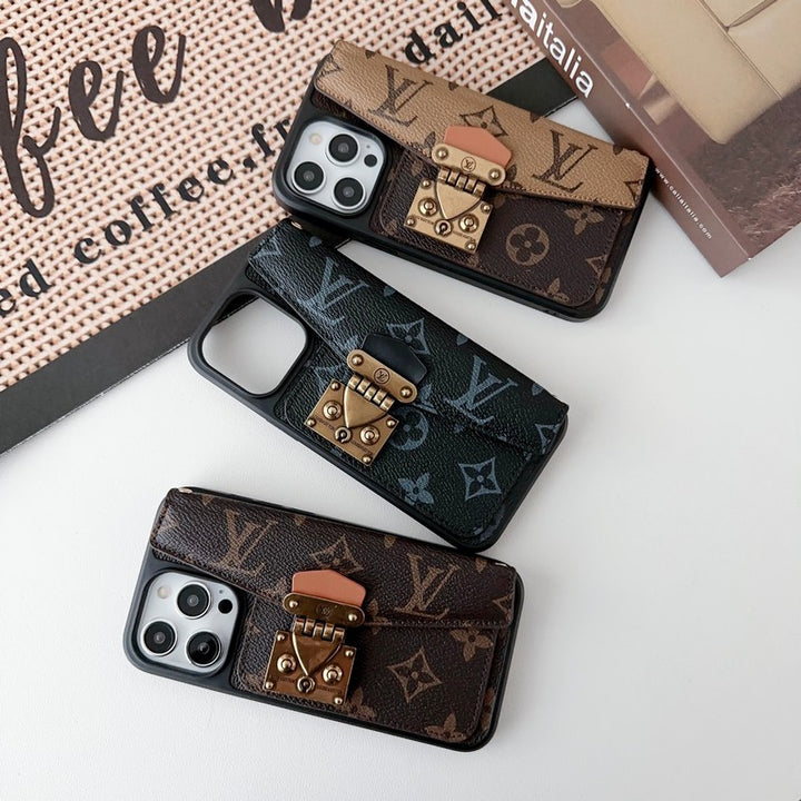 Lock card bag crossbody chain iPhone case