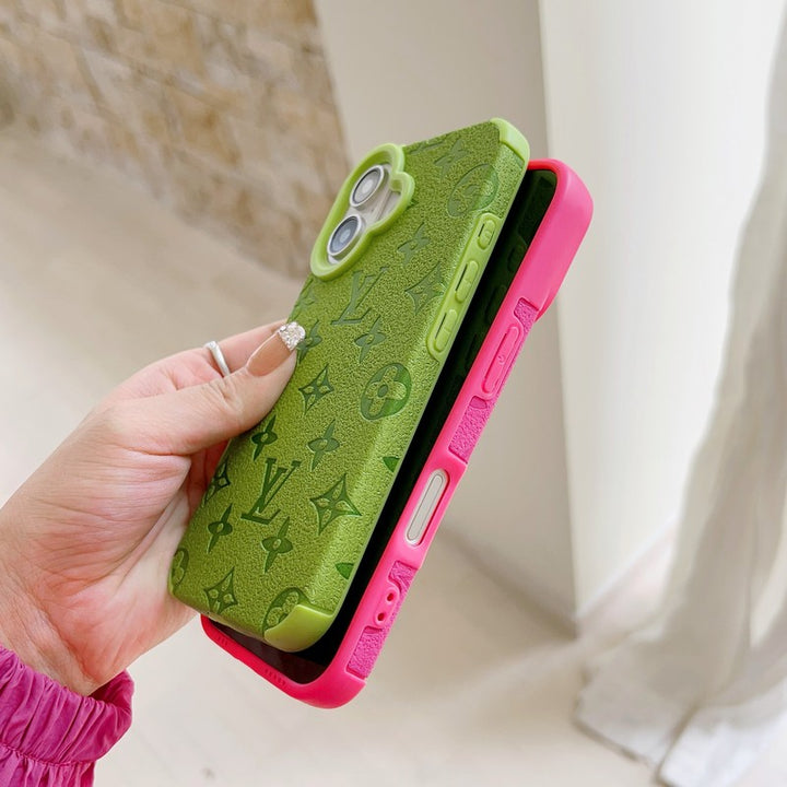 Louis Vuitton-inspired colorful monogram iPhone 16 case