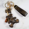 Louis Vuitton-inspired bear key chain bag charm accessory