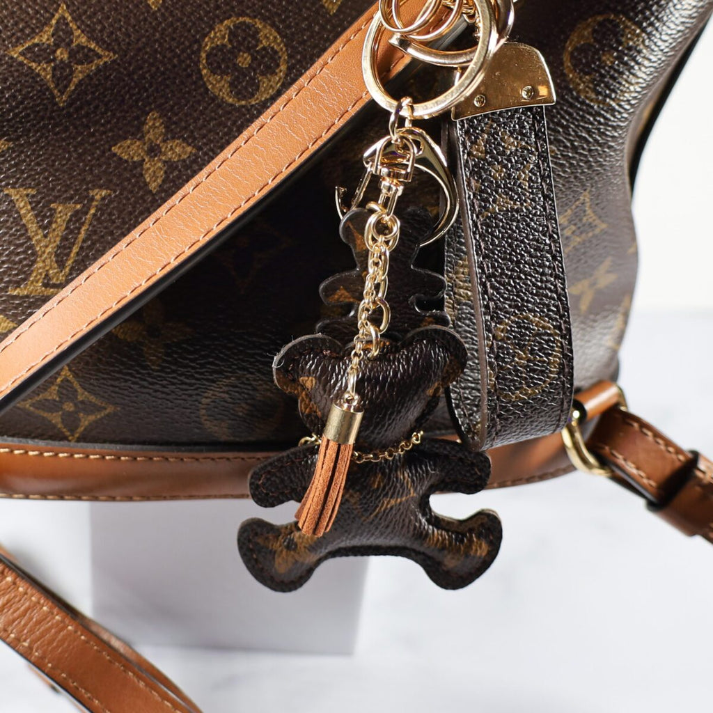 Louis Vuitton-inspired bear key chain bag charm accessory