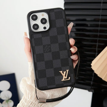 Louis Vuitton-inspired iPhone case with hand strap