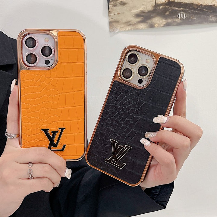 Louis Vuitton-inspired crocodile pattern color iPhone case