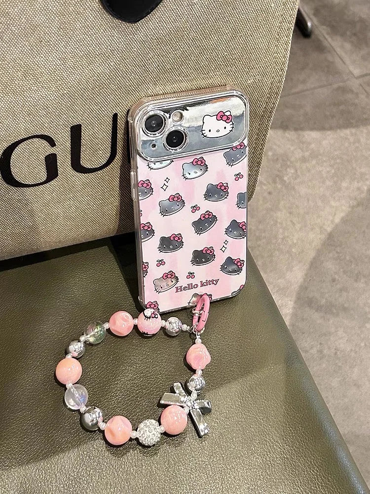 Hello Kitty-inspired pink character pattern phone case