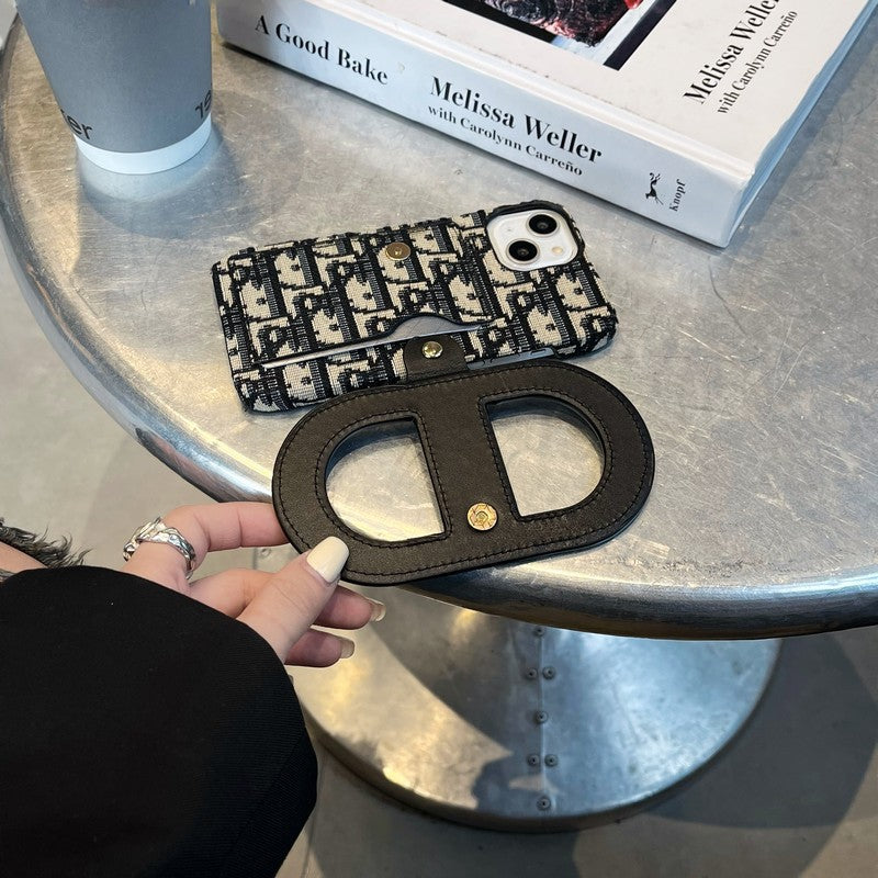 Dior-inspired iPhone case with wallet card