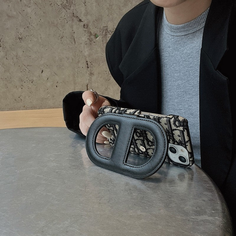Dior-inspired iPhone case with wallet card