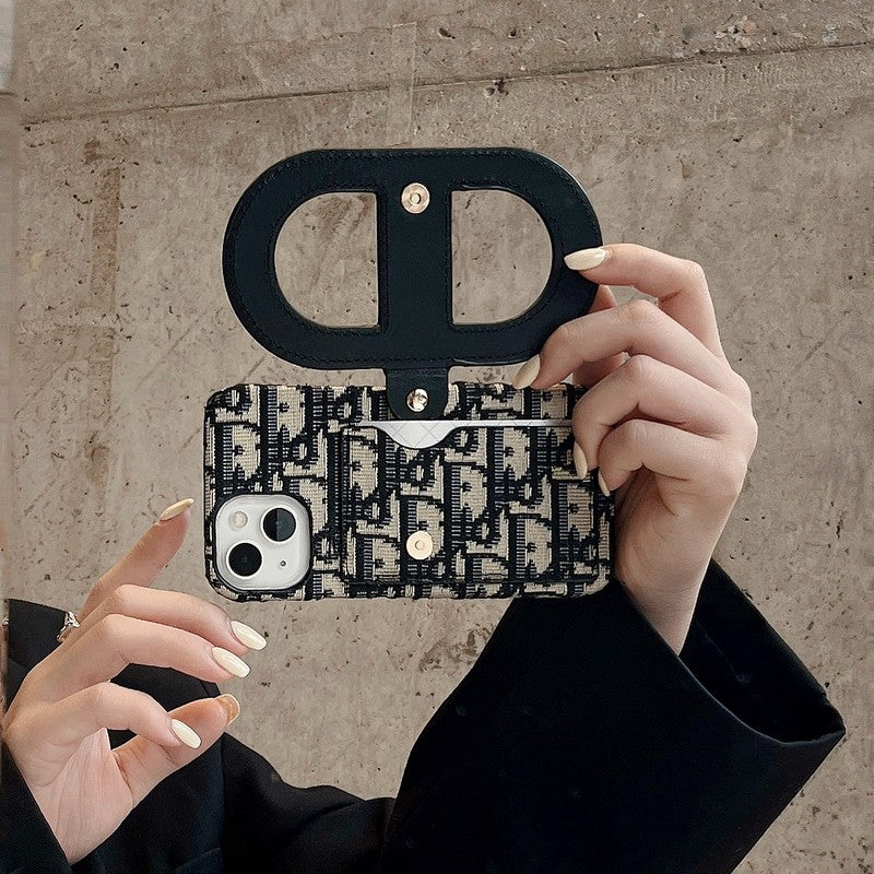 Dior-inspired iPhone case with wallet card