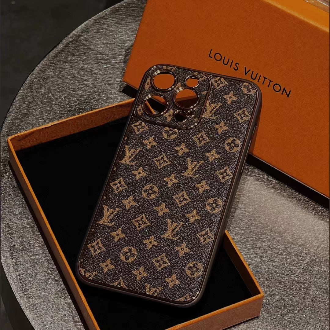 Louis Vuitton-inspired brown monogram iPhone case