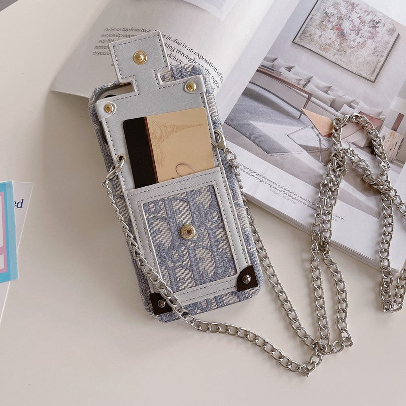 Dior-inspired card bag fabric iPhone case