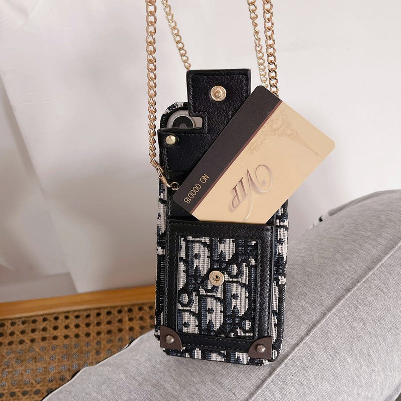 Dior-inspired card bag fabric iPhone case