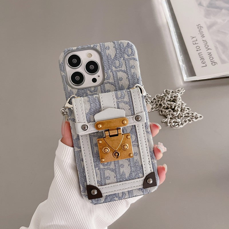 Dior-inspired card bag fabric iPhone case