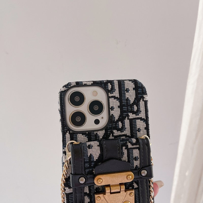Dior-inspired card bag fabric iPhone case