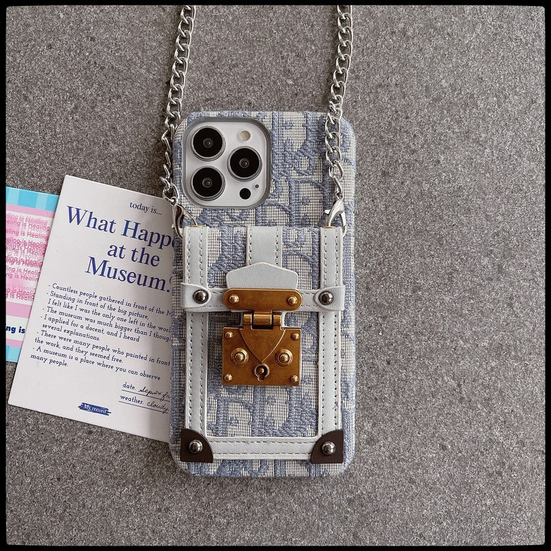 Dior-inspired card bag fabric iPhone case