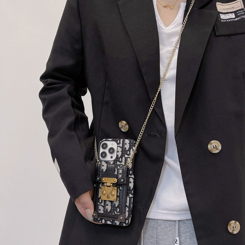 Dior-inspired card bag fabric iPhone case