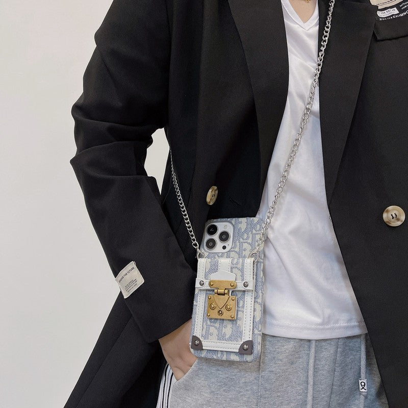 Dior-inspired card bag fabric iPhone case