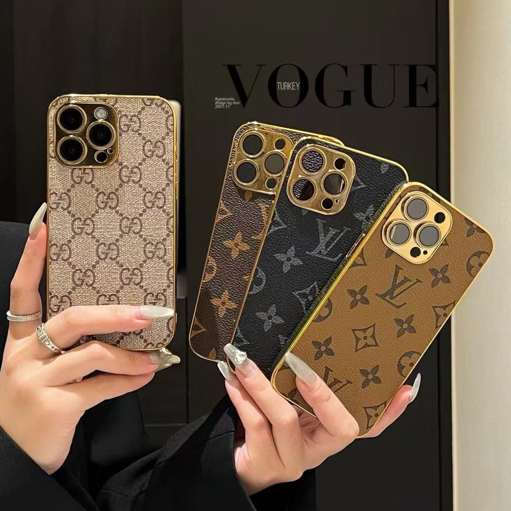 Louis Vuitton-inspired monogram leather cover for iPhone