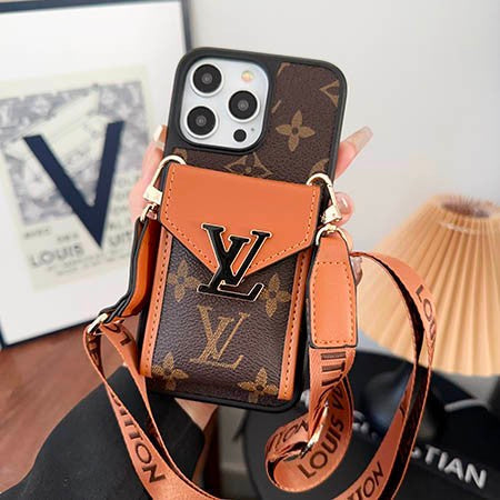 Louis Vuitton-inspired iPhone case with strap and card holder