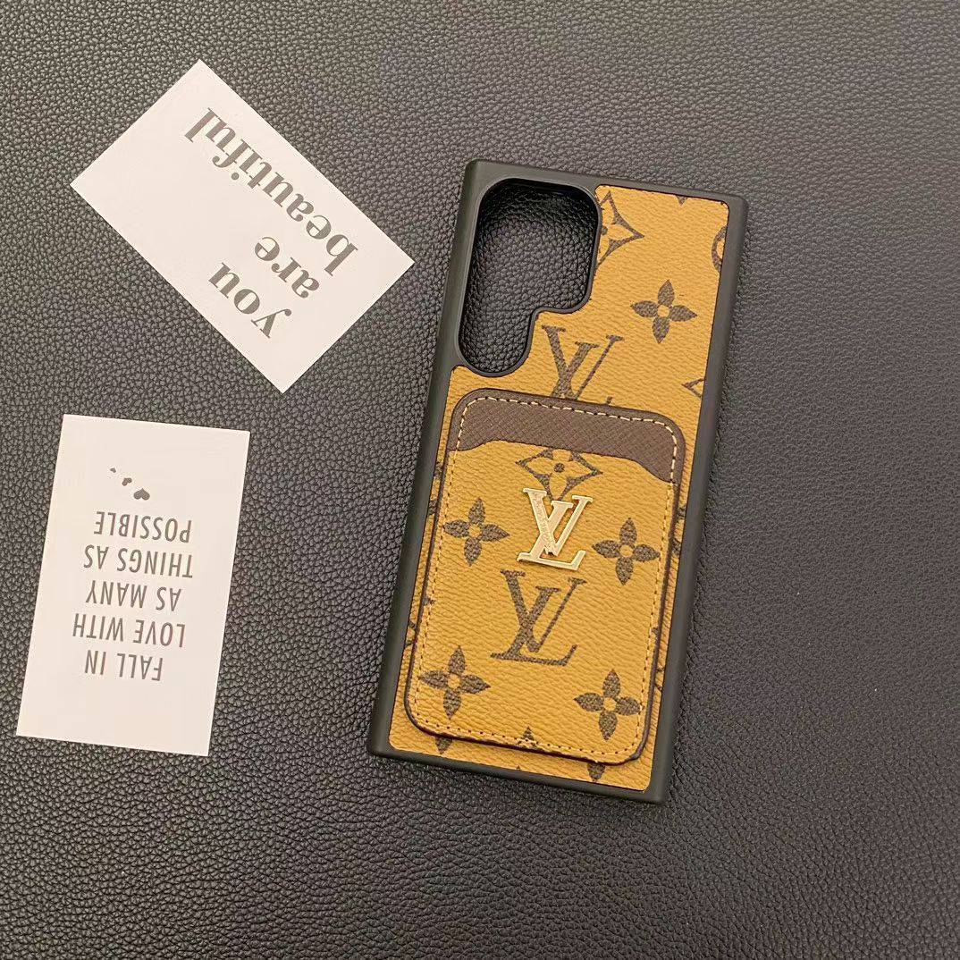 Louis Vuitton-inspired monogram Samsung case with back card pocket