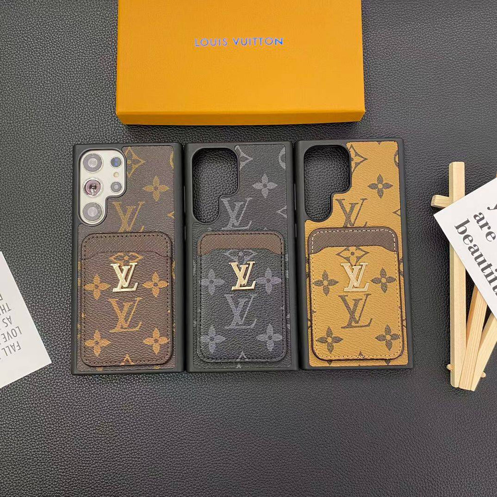 Louis Vuitton-inspired monogram Samsung case with back card pocket