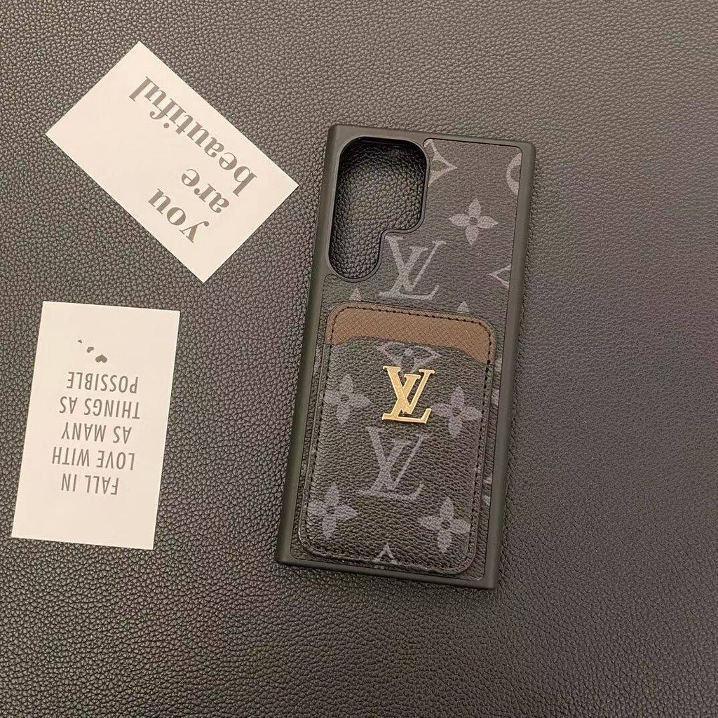 Louis Vuitton-inspired monogram Samsung case with back card pocket