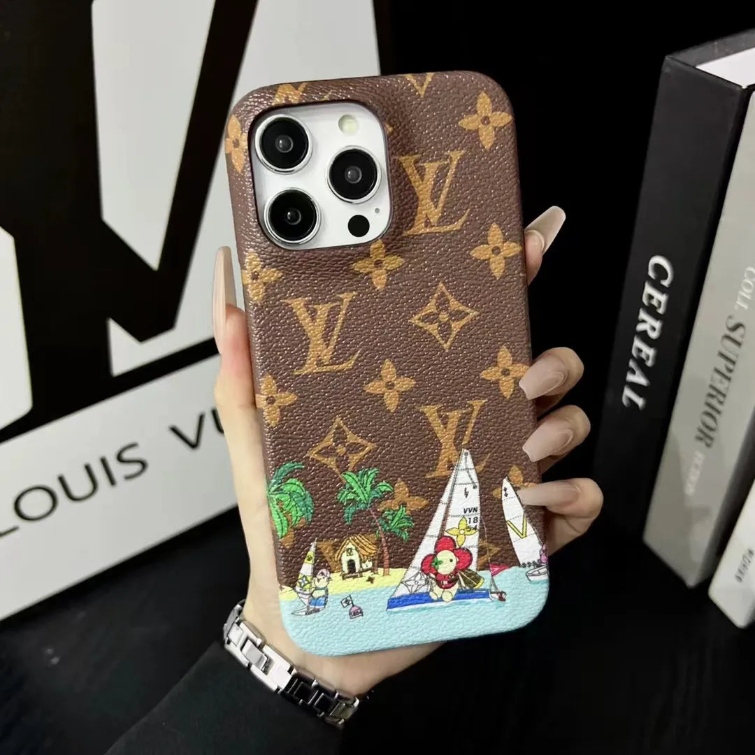 Louis Vuitton-inspired colorful monogram case for iPhone 17 Pro Max