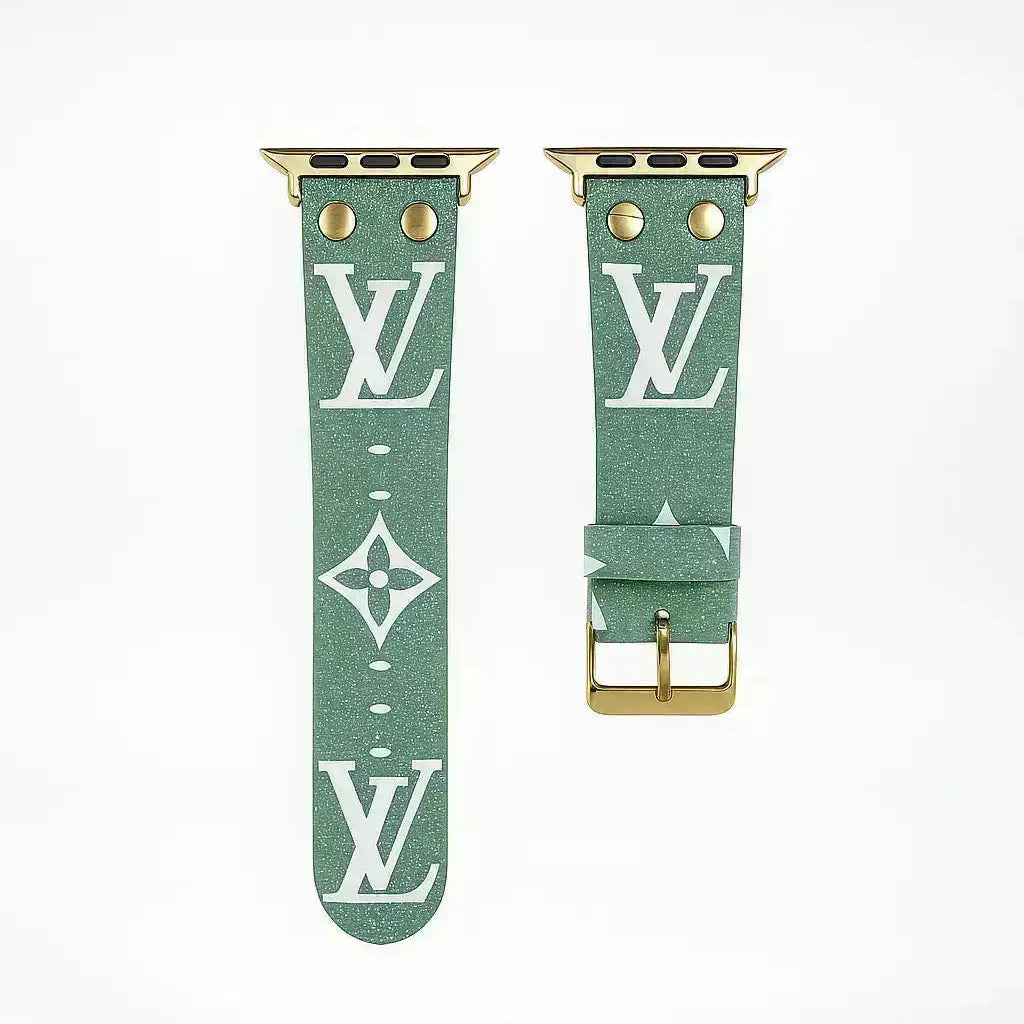 Louis Vuitton-inspired Apple Watch band monogram with gold