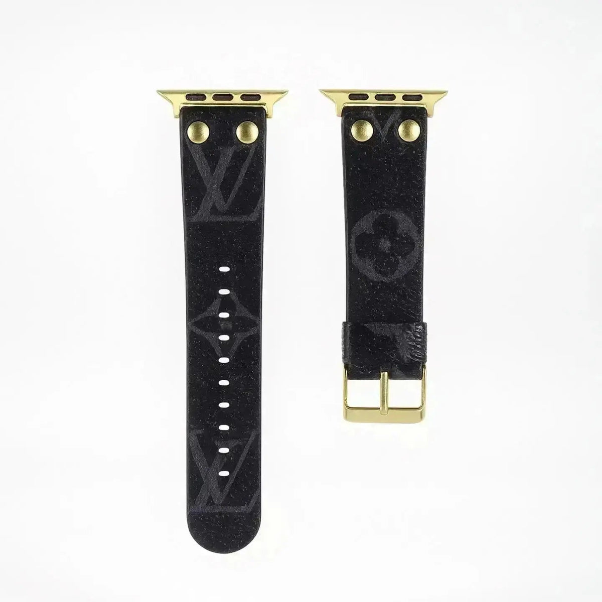 Louis Vuitton-inspired Apple Watch band monogram with gold