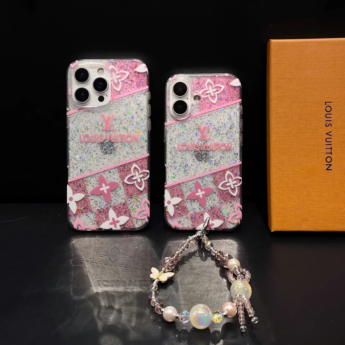 Louis Vuitton-inspired pink monogram iPhone 16 case