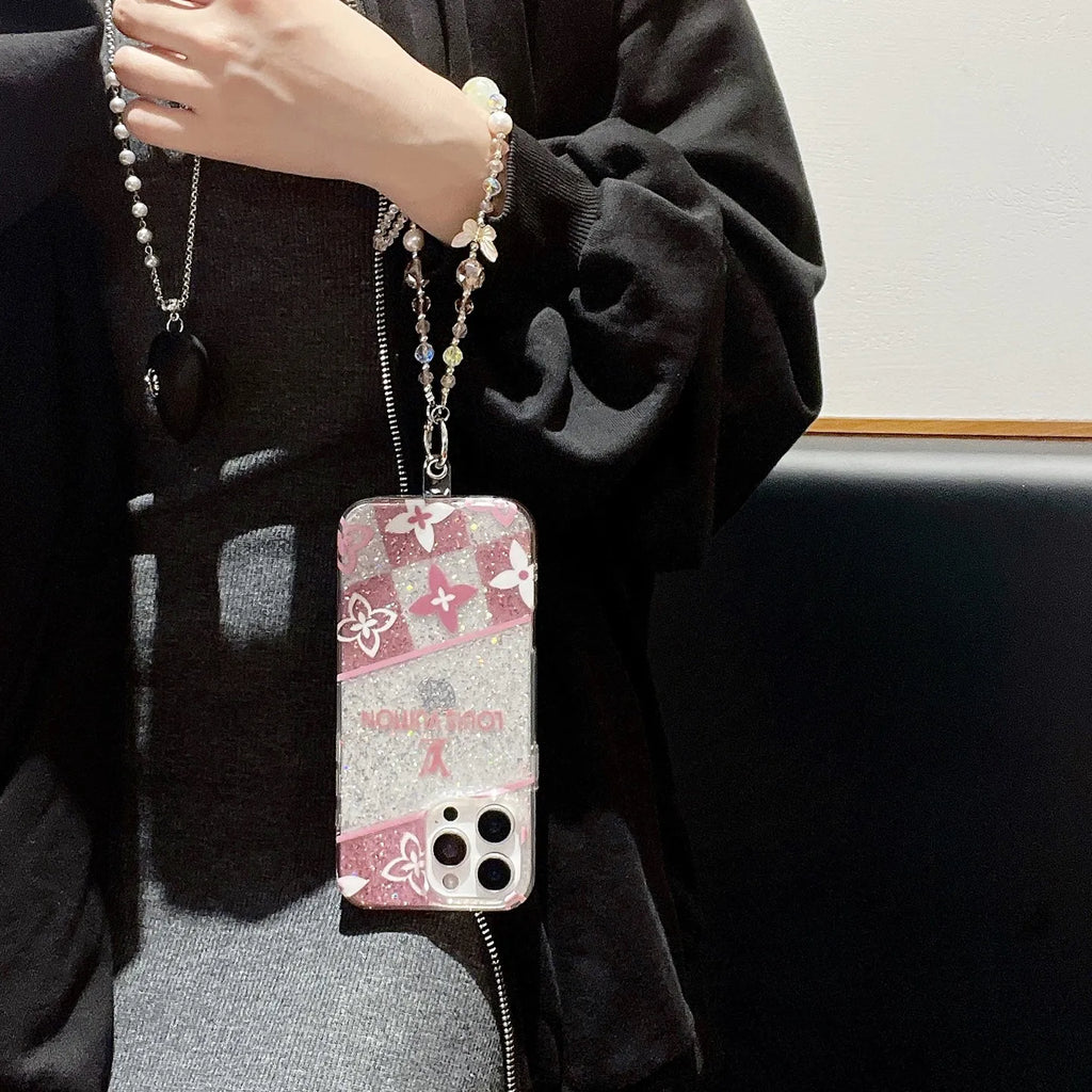 Louis Vuitton-inspired pink monogram iPhone 16 case
