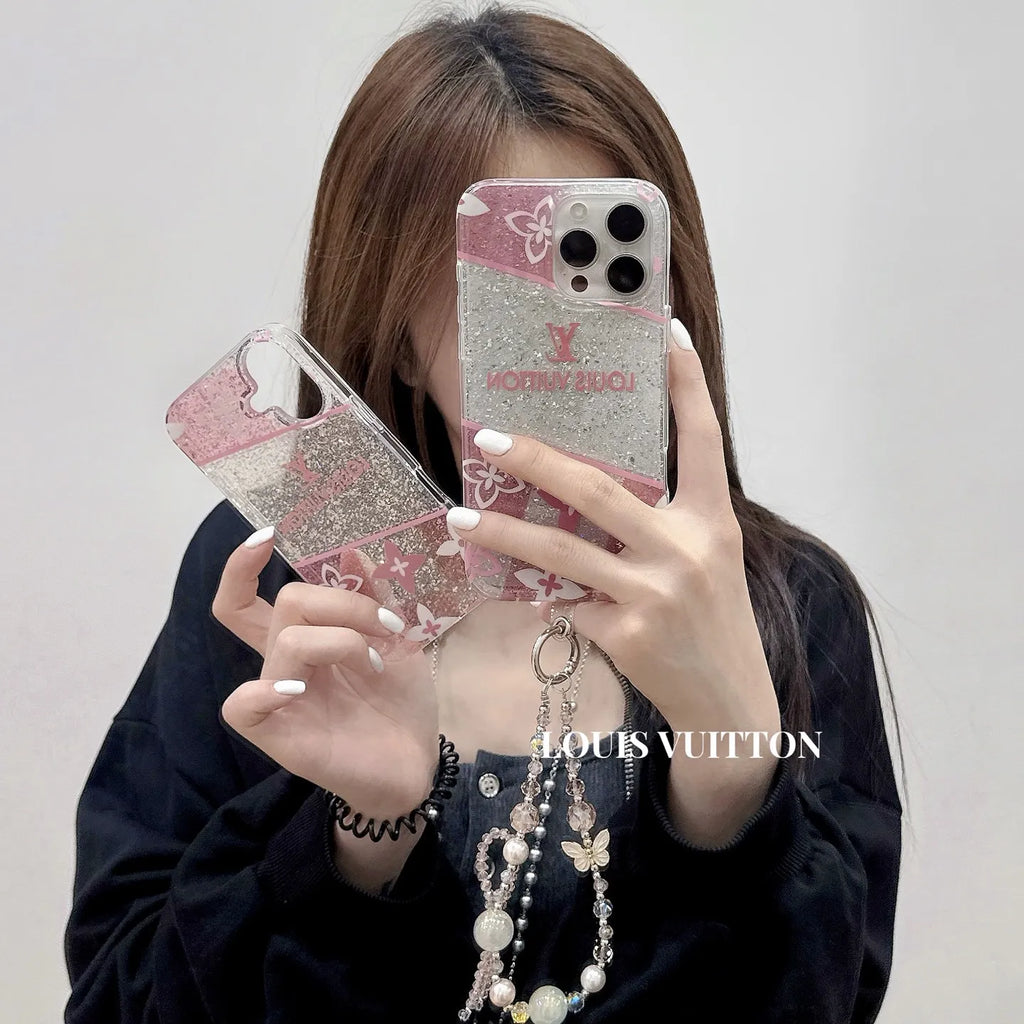 Louis Vuitton-inspired pink monogram iPhone 16 case
