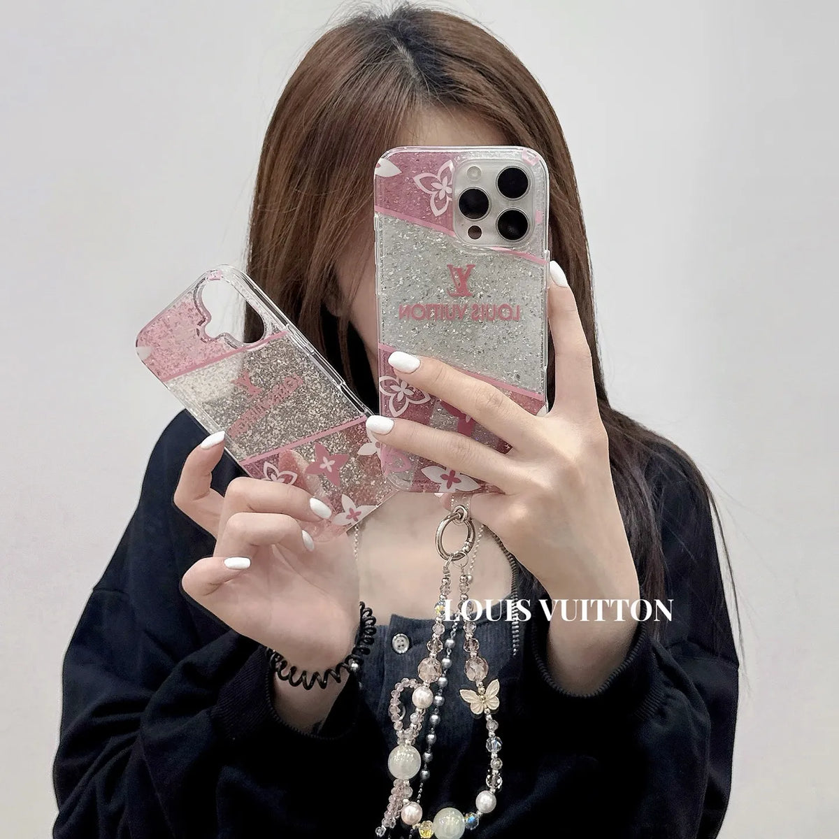 Louis Vuitton-inspired pink monogram iPhone 16 case