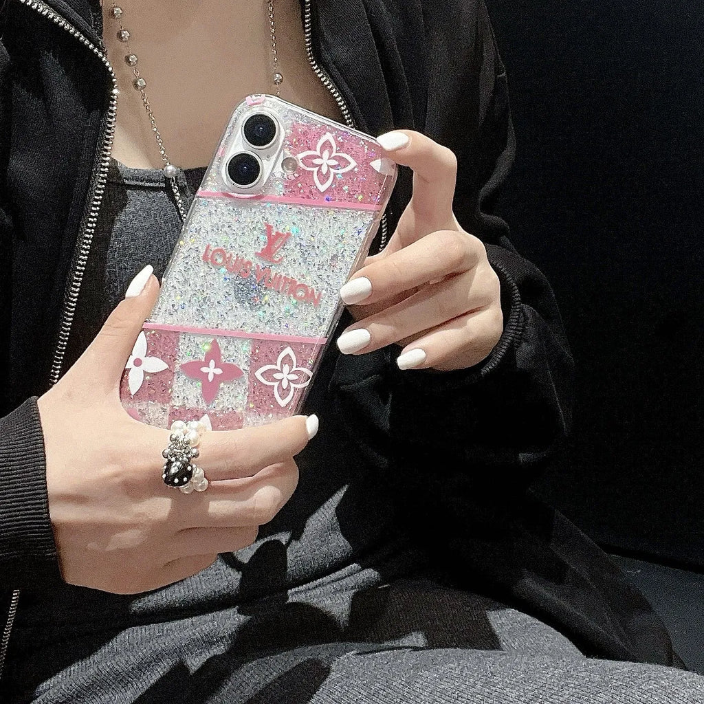 Louis Vuitton-inspired pink monogram iPhone 16 case