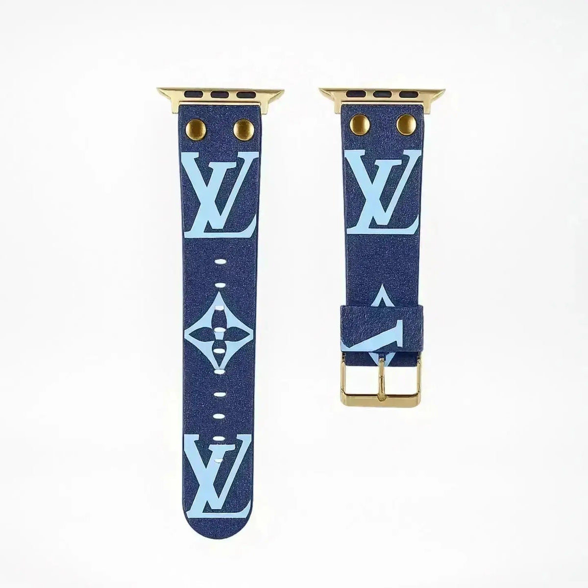 Louis Vuitton-inspired Apple Watch band monogram with gold