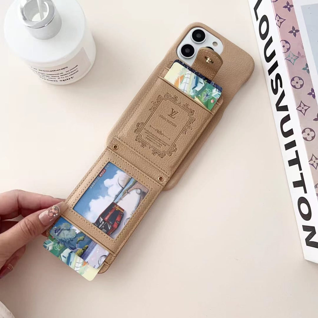 Louis Vuitton-inspired embossed iPhone 16 Pro case with metal detail
