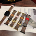 Louis Vuitton-inspired patterned Apple Watch band with buckle