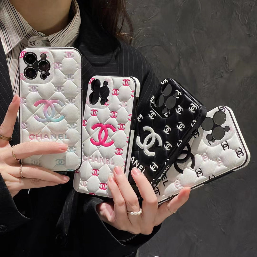 Chanel-inspired floral and monogram iPhone case