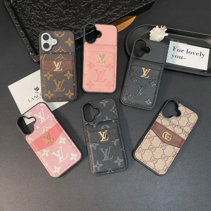 Louis Vuitton-inspired monogram phone case with card holder