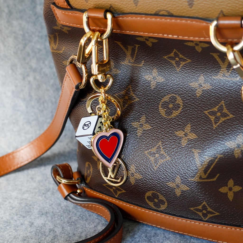 Louis Vuitton-inspired key chain fortune cube bag charm