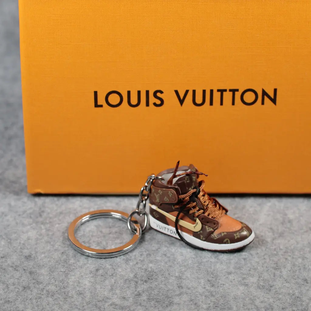 Louis Vuitton-inspired sneaker charm keychain