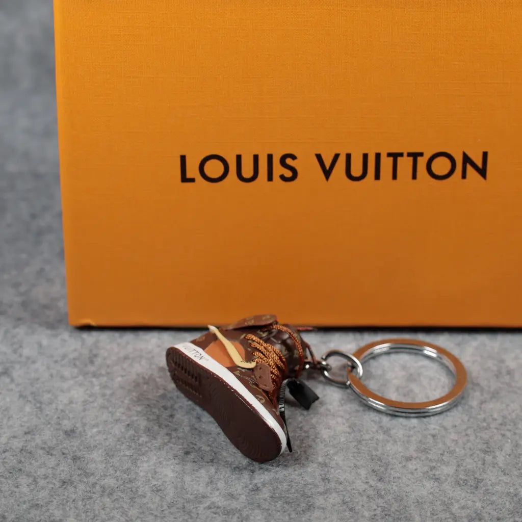 Louis Vuitton-inspired sneaker charm keychain