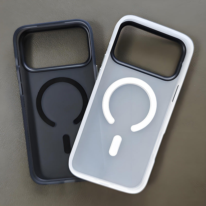 Matte magnetic phone case with camera surround