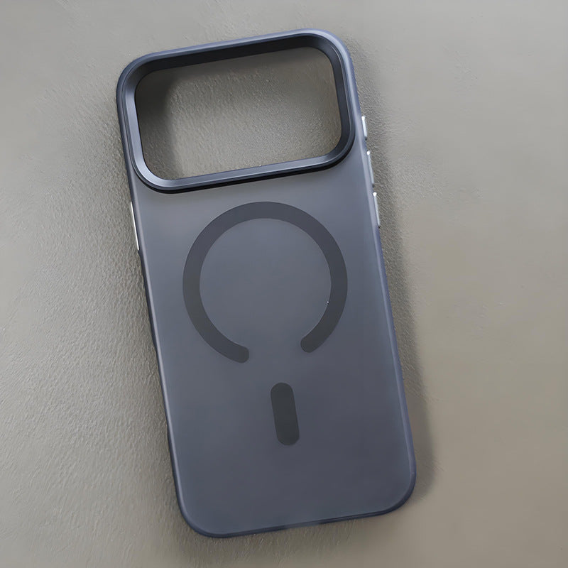 Matte magnetic phone case with camera surround