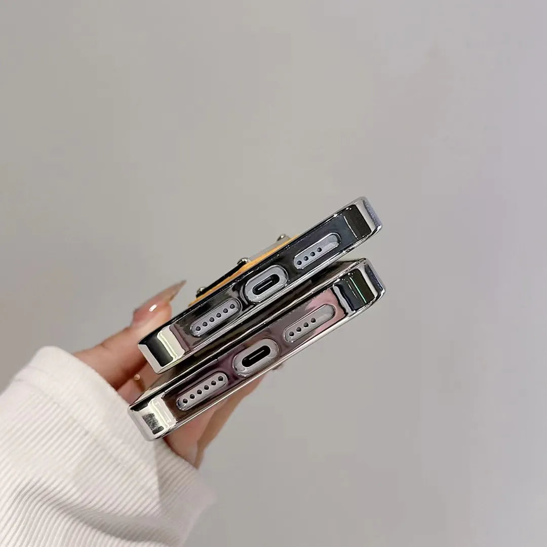 Prada-inspired pastel textured phone case with triangle detail