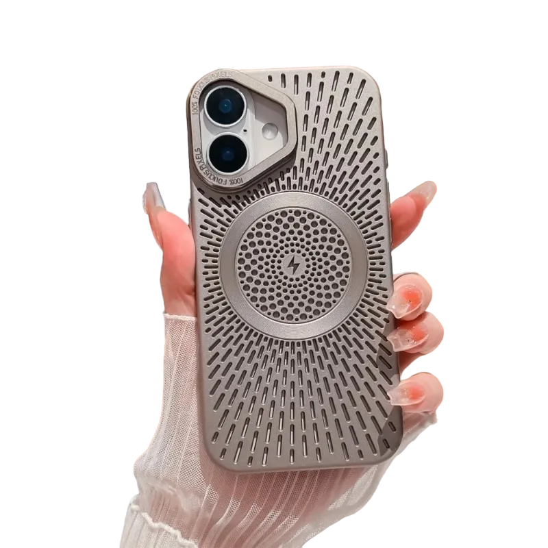 Textured iPhone case with circular pattern