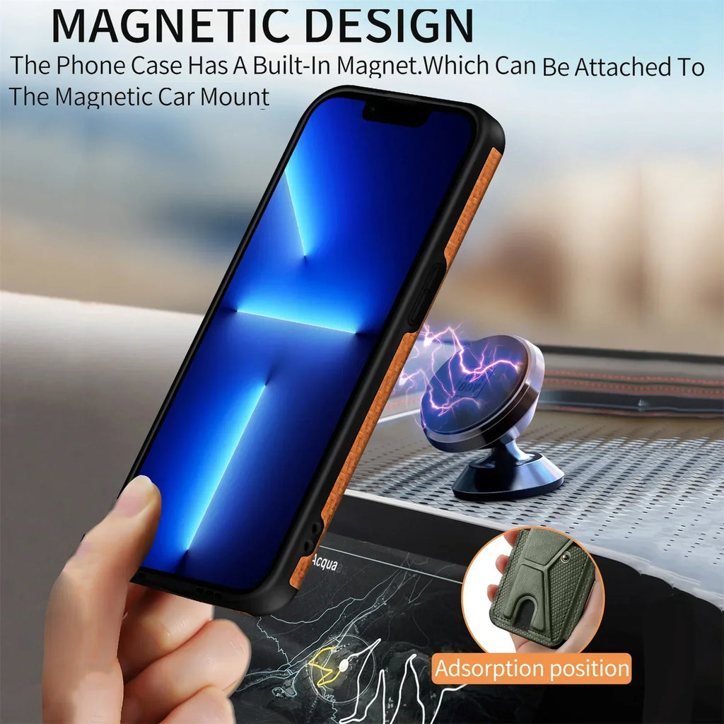 Carbon fiber wallet flip card holder phone case for iPhone 16 15 14