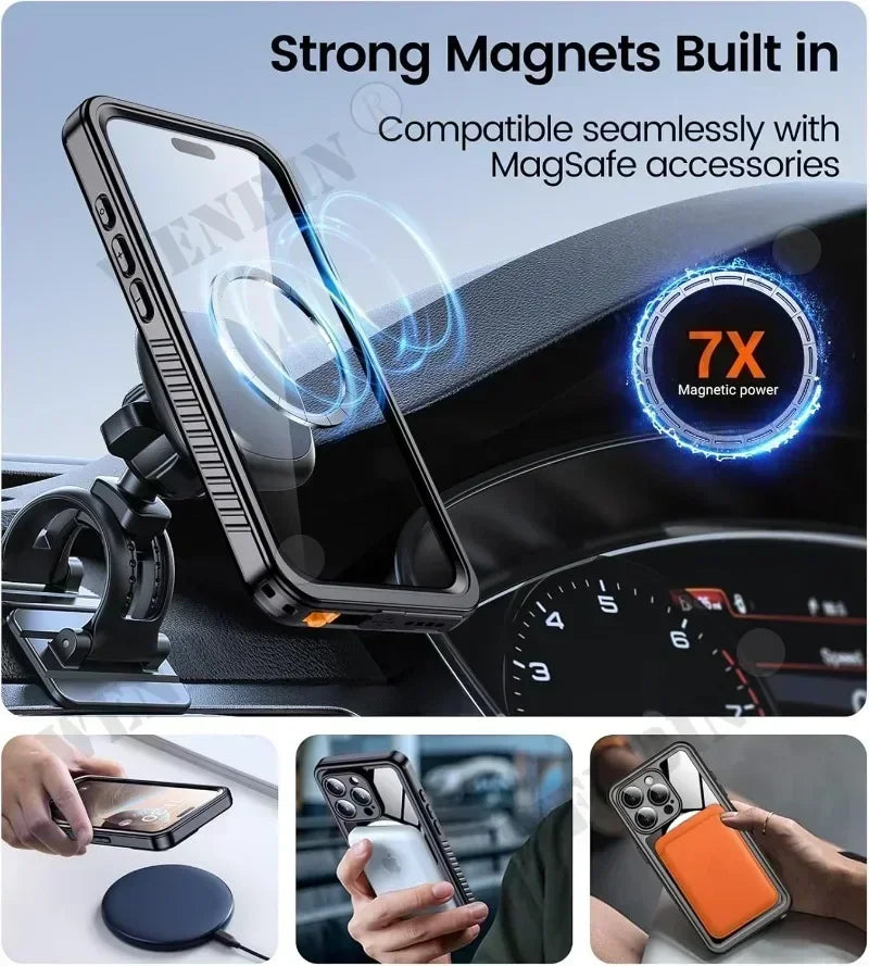 IP68 waterproof case for iPhone 16 15 14