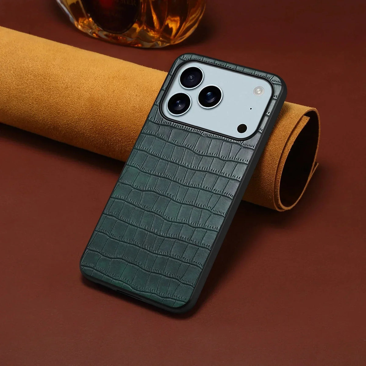 3D texture PU leather case for iPhone 17 / 16 / 15 / 14